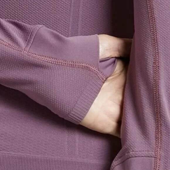 ATHLETA MOMENTUM SEAMLESS LONG SLEEVE TOP VIOLET DUSK SMALL NEW W TAGS - Picture 4 of 13